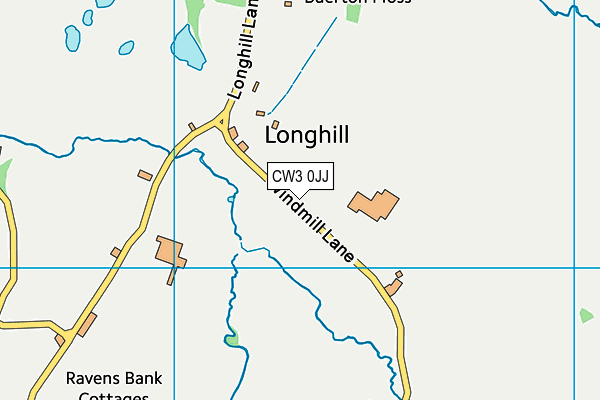 CW3 0JJ map - OS VectorMap District (Ordnance Survey)