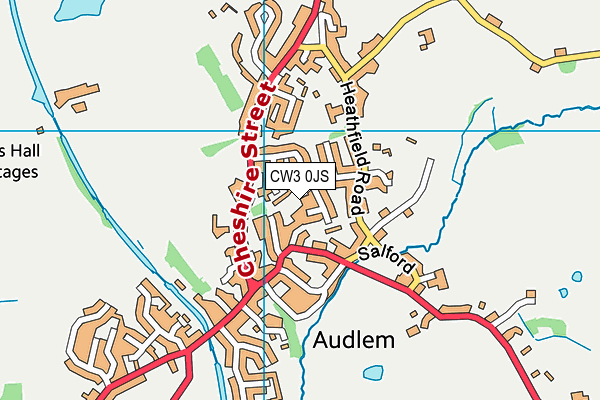 CW3 0JS map - OS VectorMap District (Ordnance Survey)