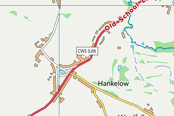 CW3 0JW map - OS VectorMap District (Ordnance Survey)
