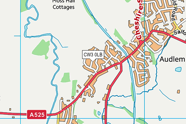 CW3 0LB map - OS VectorMap District (Ordnance Survey)