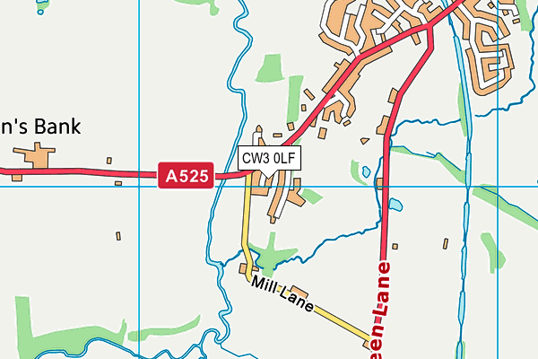 CW3 0LF map - OS VectorMap District (Ordnance Survey)