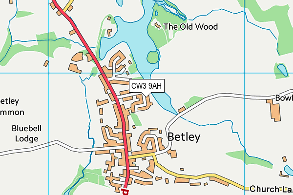 CW3 9AH map - OS VectorMap District (Ordnance Survey)