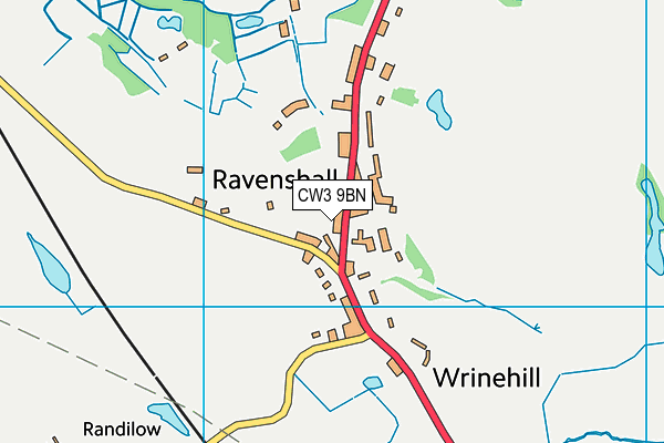 CW3 9BN map - OS VectorMap District (Ordnance Survey)