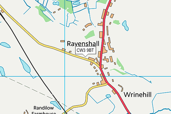 CW3 9BT map - OS VectorMap District (Ordnance Survey)