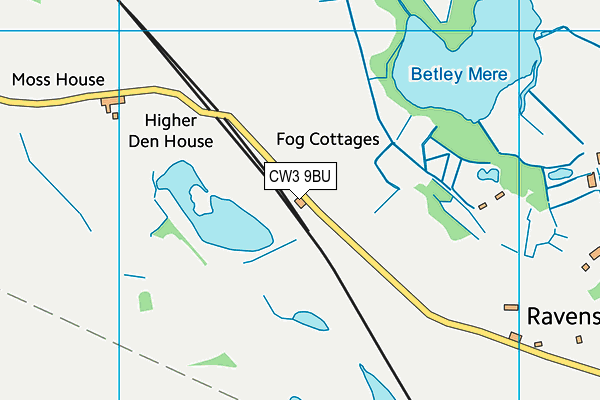 CW3 9BU map - OS VectorMap District (Ordnance Survey)