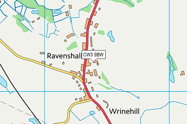 CW3 9BW map - OS VectorMap District (Ordnance Survey)