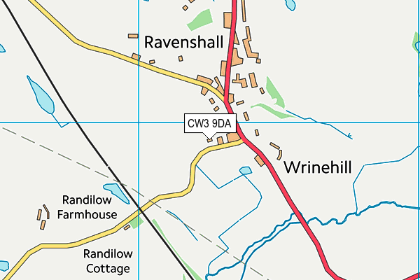 CW3 9DA map - OS VectorMap District (Ordnance Survey)