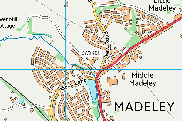 CW3 9DN map - OS VectorMap District (Ordnance Survey)