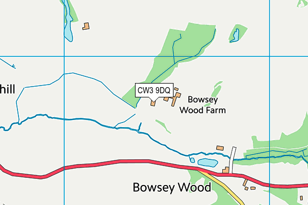 CW3 9DQ map - OS VectorMap District (Ordnance Survey)