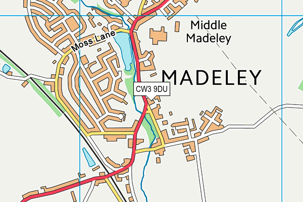 CW3 9DU map - OS VectorMap District (Ordnance Survey)