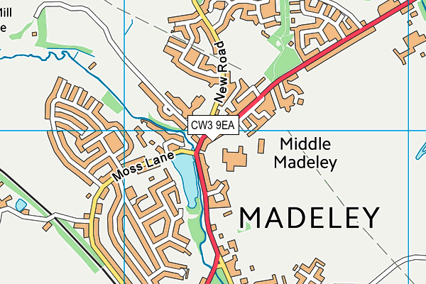 CW3 9EA map - OS VectorMap District (Ordnance Survey)