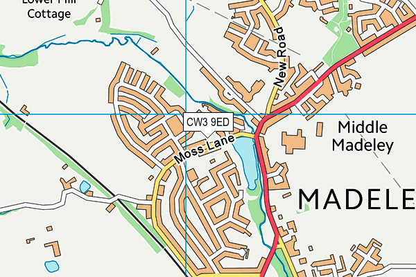 CW3 9ED map - OS VectorMap District (Ordnance Survey)