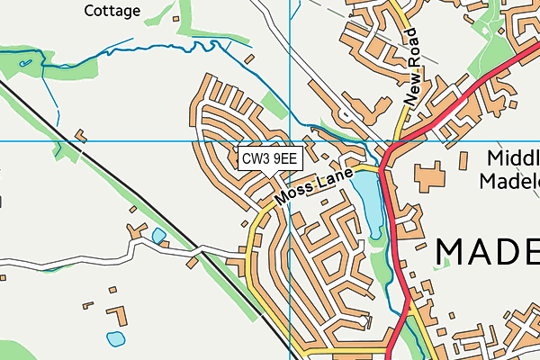 CW3 9EE map - OS VectorMap District (Ordnance Survey)