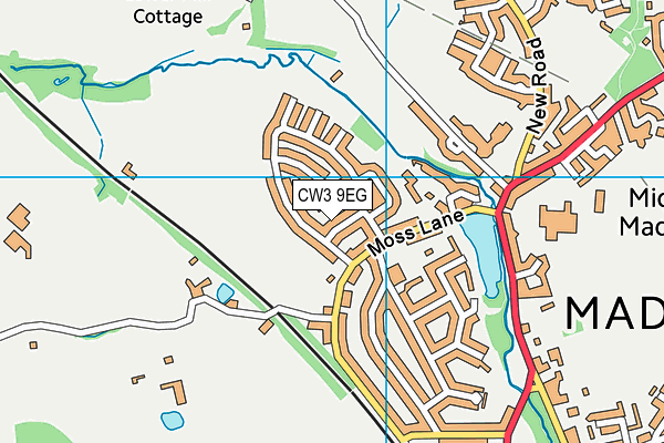 CW3 9EG map - OS VectorMap District (Ordnance Survey)