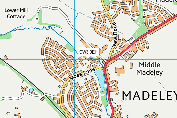 CW3 9EH map - OS VectorMap District (Ordnance Survey)