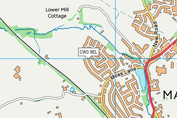CW3 9EL map - OS VectorMap District (Ordnance Survey)