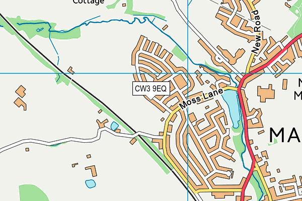 CW3 9EQ map - OS VectorMap District (Ordnance Survey)