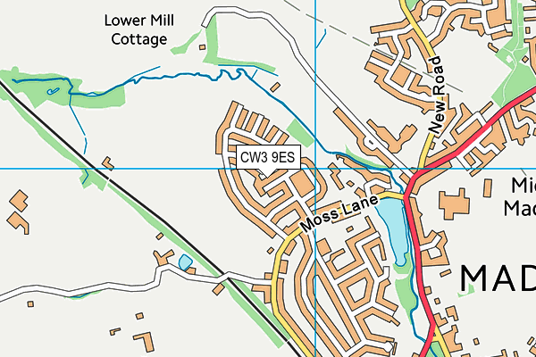 CW3 9ES map - OS VectorMap District (Ordnance Survey)