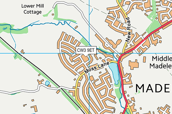 CW3 9ET map - OS VectorMap District (Ordnance Survey)