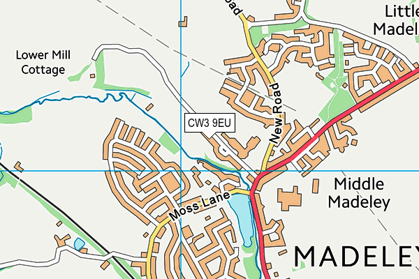 CW3 9EU map - OS VectorMap District (Ordnance Survey)