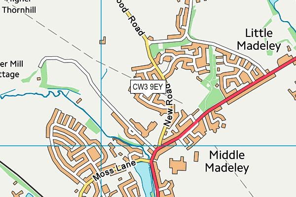 CW3 9EY map - OS VectorMap District (Ordnance Survey)