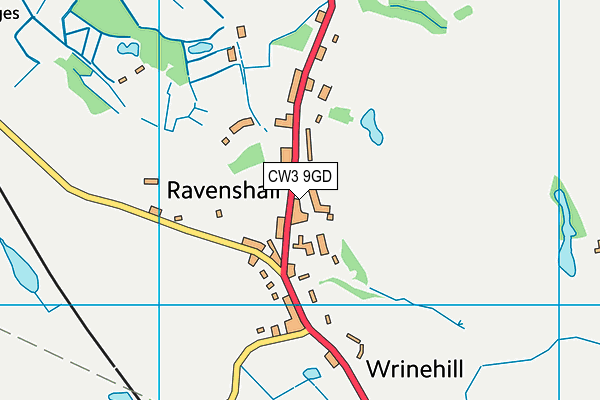 CW3 9GD map - OS VectorMap District (Ordnance Survey)