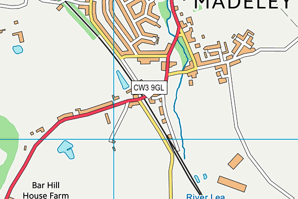 CW3 9GL map - OS VectorMap District (Ordnance Survey)