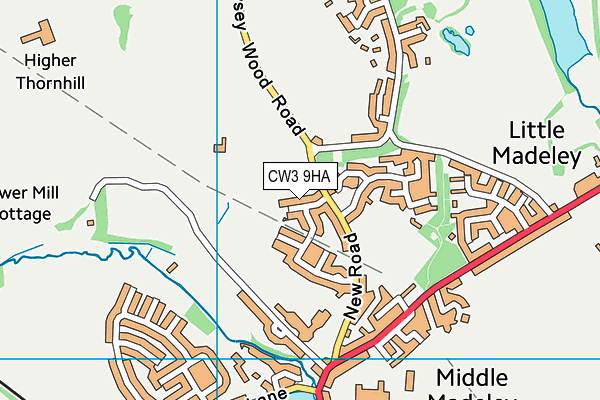 CW3 9HA map - OS VectorMap District (Ordnance Survey)