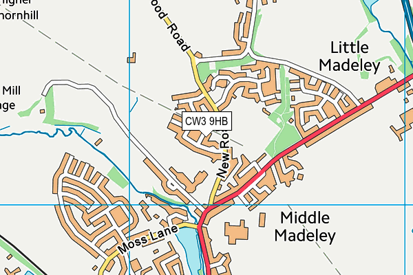 CW3 9HB map - OS VectorMap District (Ordnance Survey)