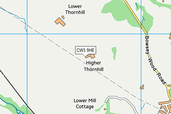 CW3 9HE map - OS VectorMap District (Ordnance Survey)