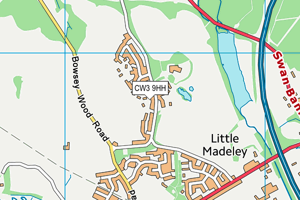 CW3 9HH map - OS VectorMap District (Ordnance Survey)