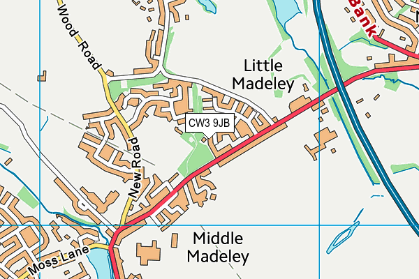 CW3 9JB map - OS VectorMap District (Ordnance Survey)