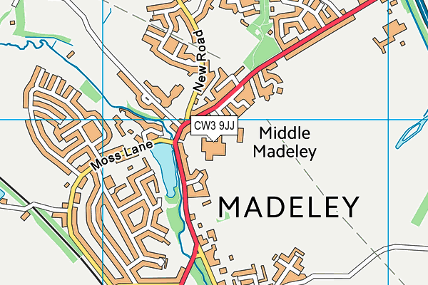 Madeley High School map (CW3 9JJ) - OS VectorMap District (Ordnance Survey)