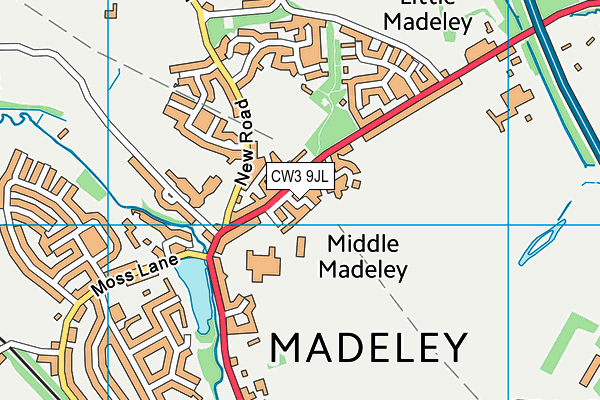 CW3 9JL map - OS VectorMap District (Ordnance Survey)