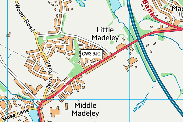 CW3 9JQ map - OS VectorMap District (Ordnance Survey)