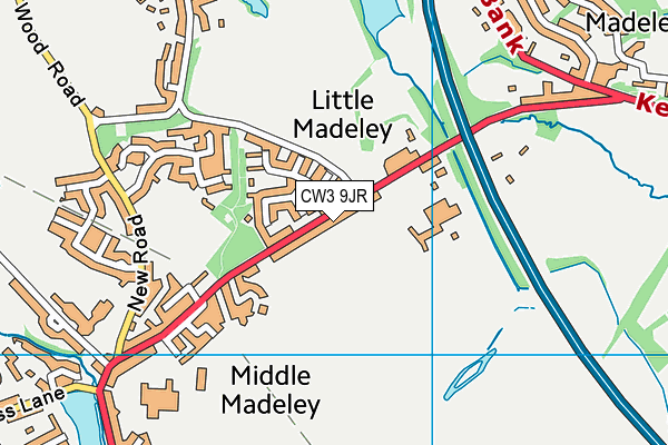 CW3 9JR map - OS VectorMap District (Ordnance Survey)