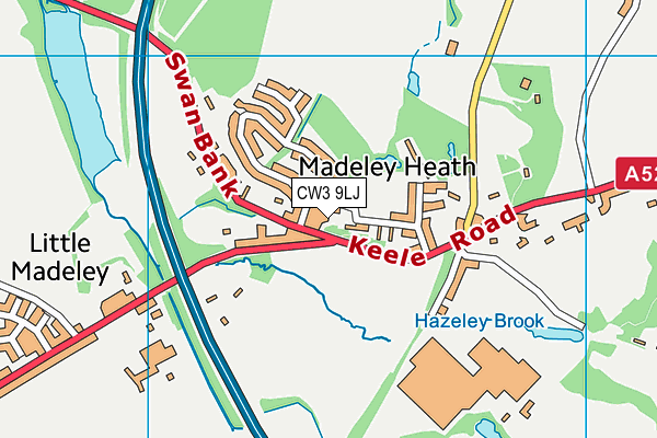 CW3 9LJ map - OS VectorMap District (Ordnance Survey)