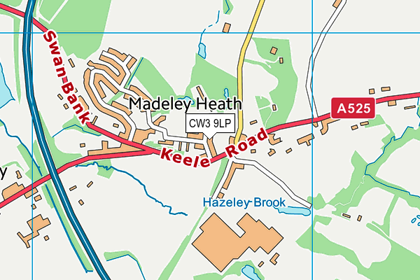 CW3 9LP map - OS VectorMap District (Ordnance Survey)