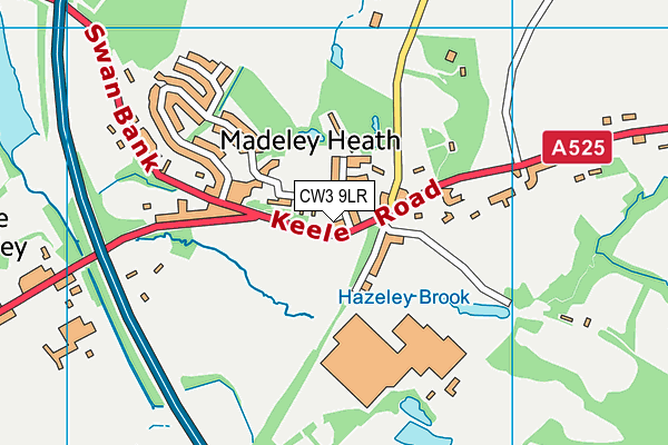 CW3 9LR map - OS VectorMap District (Ordnance Survey)