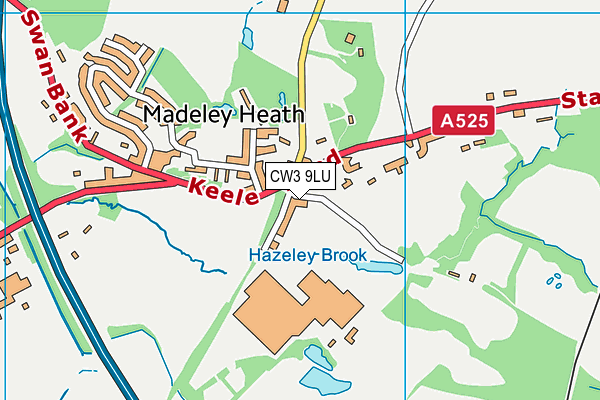 CW3 9LU map - OS VectorMap District (Ordnance Survey)