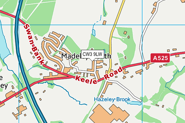 CW3 9LW map - OS VectorMap District (Ordnance Survey)