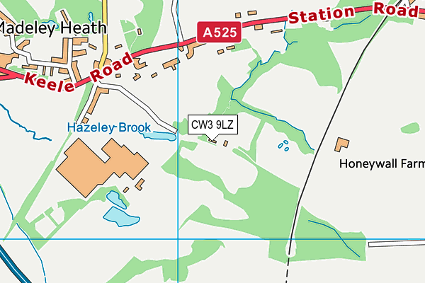 CW3 9LZ map - OS VectorMap District (Ordnance Survey)