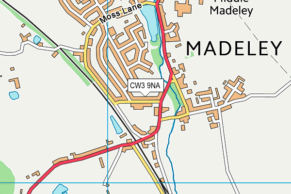 CW3 9NA map - OS VectorMap District (Ordnance Survey)