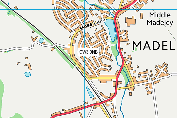 CW3 9NB map - OS VectorMap District (Ordnance Survey)
