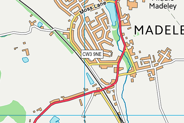 CW3 9NE map - OS VectorMap District (Ordnance Survey)