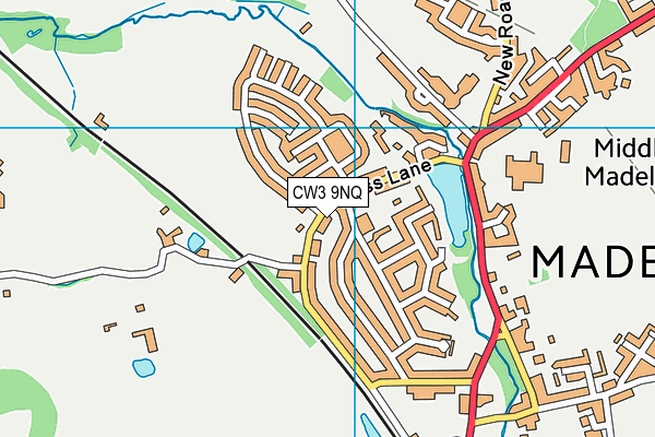CW3 9NQ map - OS VectorMap District (Ordnance Survey)