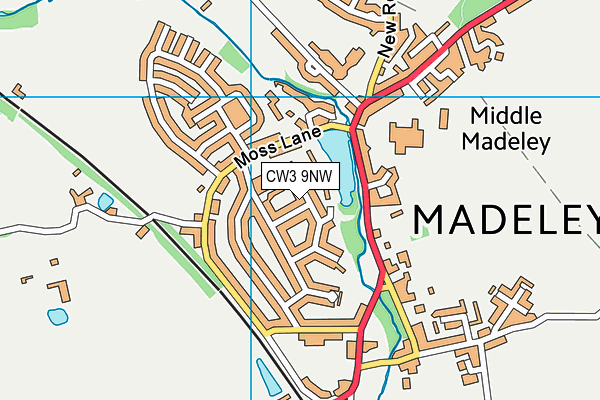 CW3 9NW map - OS VectorMap District (Ordnance Survey)