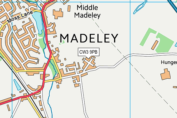 CW3 9PB map - OS VectorMap District (Ordnance Survey)