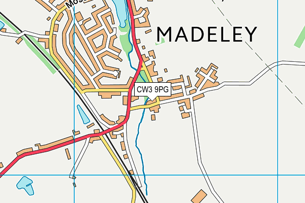 CW3 9PG map - OS VectorMap District (Ordnance Survey)