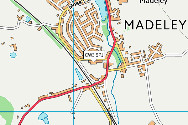 CW3 9PJ map - OS VectorMap District (Ordnance Survey)